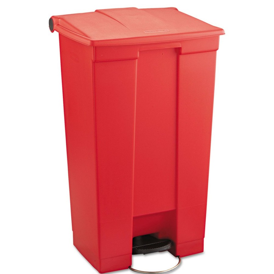 Facility Maintenance & Supplies Rubbermaid Commercial | Rubbermaid Commercial Fg614600Red 23 Gallon Indoor Utility Step-On Plastic Waste Container - Red