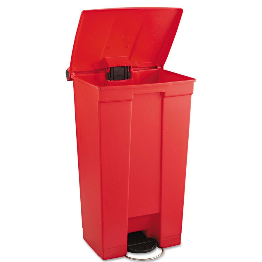 Facility Maintenance & Supplies Rubbermaid Commercial | Rubbermaid Commercial Fg614600Red 23 Gallon Indoor Utility Step-On Plastic Waste Container - Red