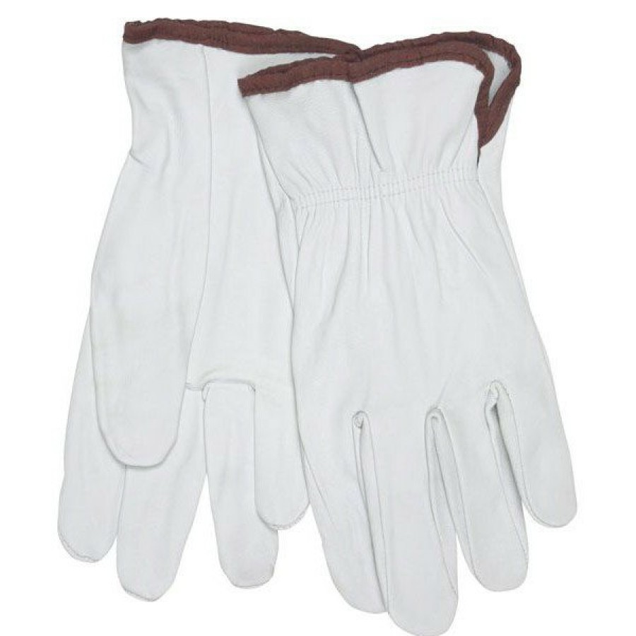 Safety Equipment MCR Safety | Mcr Safety 3601M Grain Goatskin Driver Gloves - Medium, White (1 Dozen)