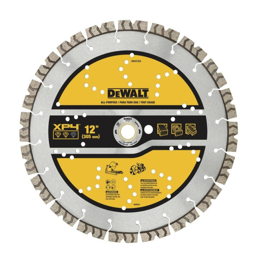 Power Tool Accessories Dewalt Circular Saw Blades | Dewalt Dw47224 12 In. Xp4 All-Purpose Segmented Diamond Blade