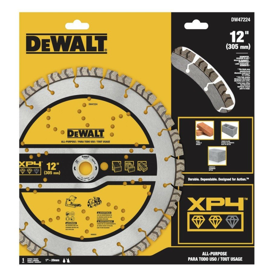 Power Tool Accessories Dewalt Circular Saw Blades | Dewalt Dw47224 12 In. Xp4 All-Purpose Segmented Diamond Blade