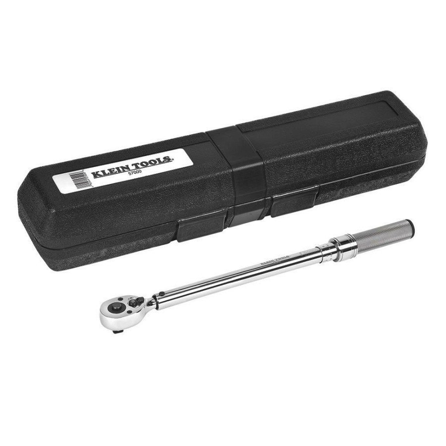 Hand Tools Klein Tools Torque Wrenches | Klein Tools 57000 14 In. Length, 3/8 In. Torque Wrench Square Drive