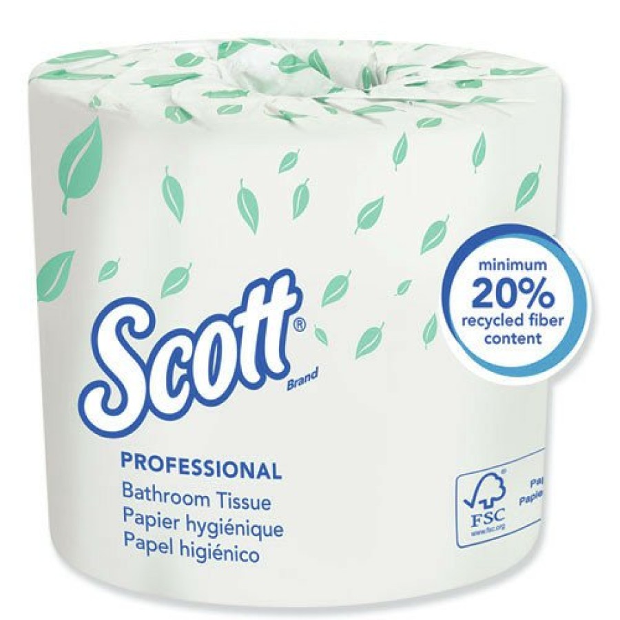 Facility Maintenance & Supplies Scott | Scott 4460 Essential 2 Ply Septic Safe Standard Bathroom Tissue - White (550/Roll)