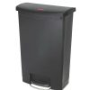 Facility Maintenance & Supplies Rubbermaid Commercial | Rubbermaid Commercial 1883615 Streamline 24-Gallon Front Step Style Resin Step-On Container- Black