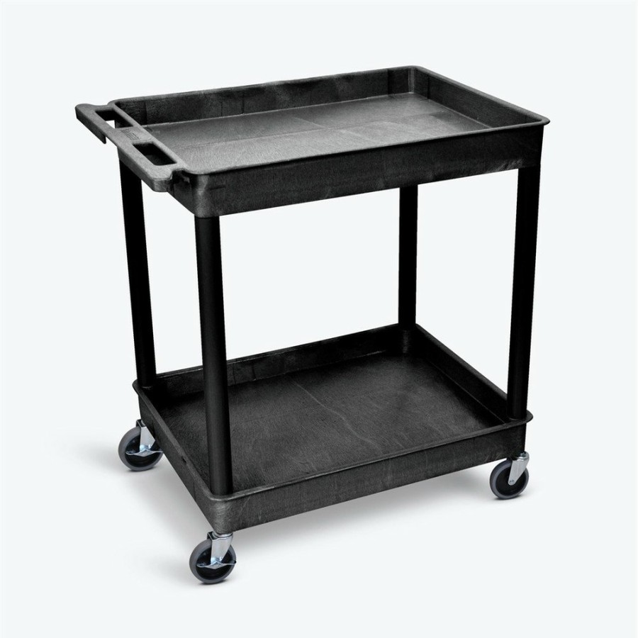 Tool Storage Luxor | Luxor Tc11 400 Lbs. Capacity 2 Shelf Plastic Utility Cart - Black