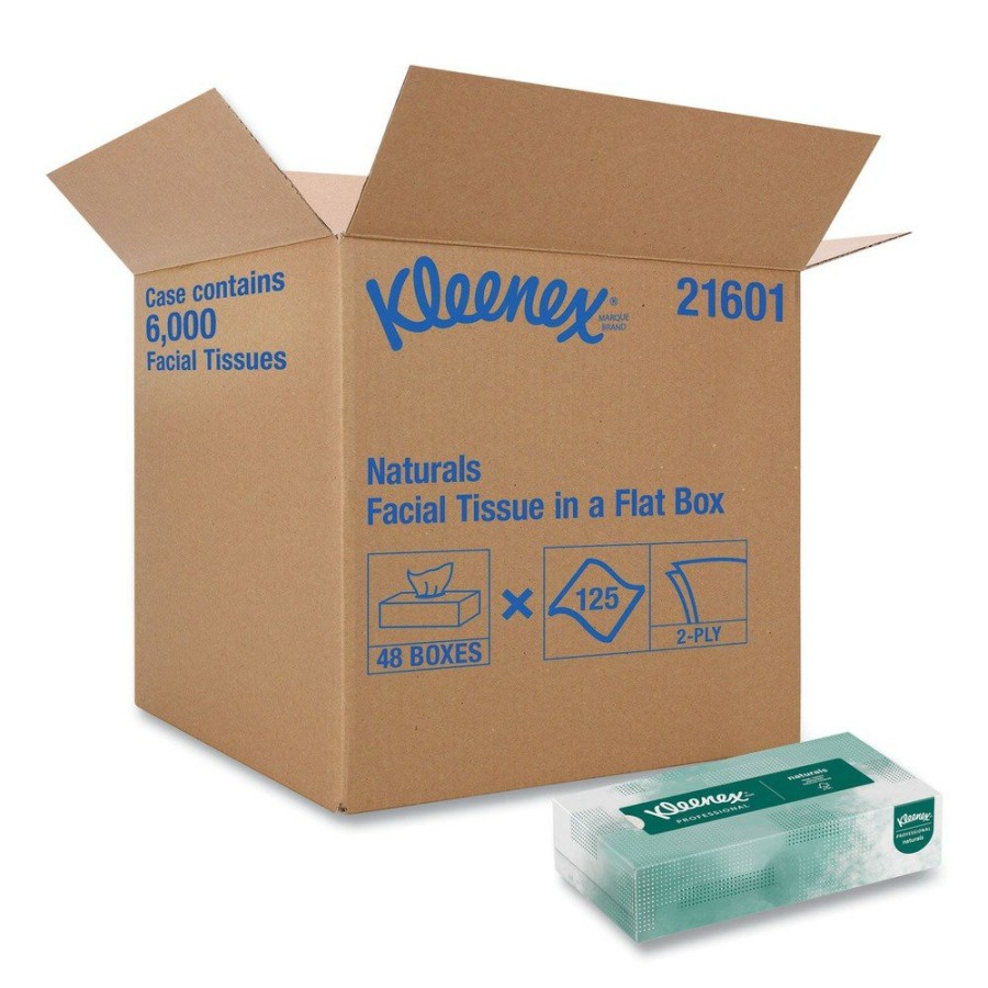 Facility Maintenance & Supplies Kleenex | Kleenex 21601Bx Naturals 2-Ply Facial Tissue - White (125 Sheets/Box)