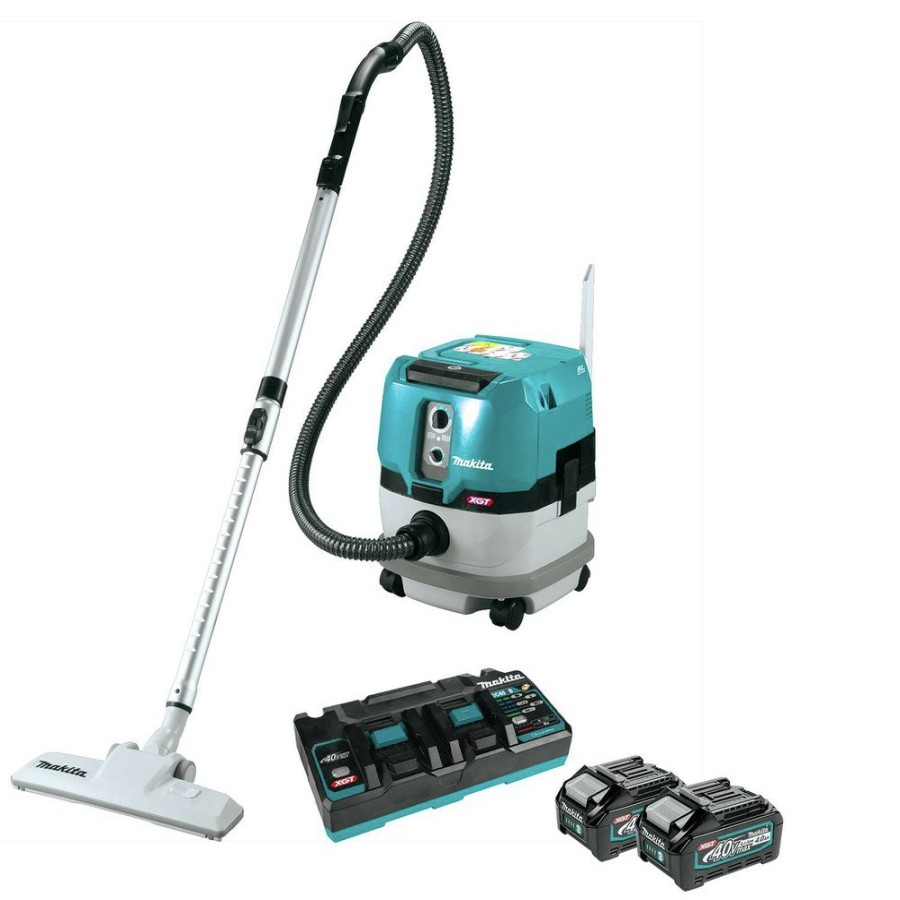 Vacuums Makita | Makita Gcv01Pm 40V Max Xgt Brushless Lithium-Ion 2.1 Gallon Cordless Wet/Dry Dust Extractor Vacuum Kit With 2 Batteries (4 Ah)