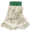 Facility Maintenance & Supplies Rubbermaid Commercial Cleaning Tools | Rubbermaid Commercial Fgd25206Wh00 Super Stitch Looped-End Cotton/Synthetic Wet Mop Head - Medium, Green/White (6/Carton)