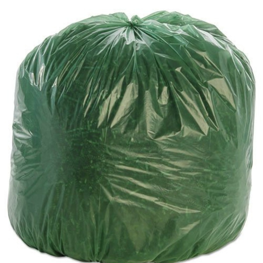 Facility Maintenance & Supplies Stout by Envision | Stout By Envision G3340E11 Controlled Life-Cycle 33 In. X 40 In. 1.1 Mil. 33 Gallon Plastic Trash Bags - Green (40/Box)