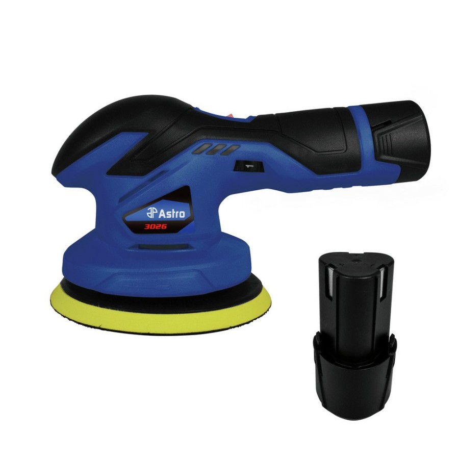 Power Tools Astro Pneumatic Polishers | Astro Pneumatic 3026 12V Variable Speed Cordless Palm Polisher (2 Ah)