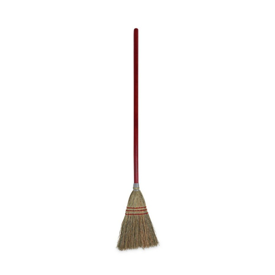 Facility Maintenance & Supplies Boardwalk Cleaning Tools | Boardwalk Bwk951Tct Corn Fiber Lobby/Toy Broom With 39 In. Wood Handle - Red/Yellow (12/Carton)