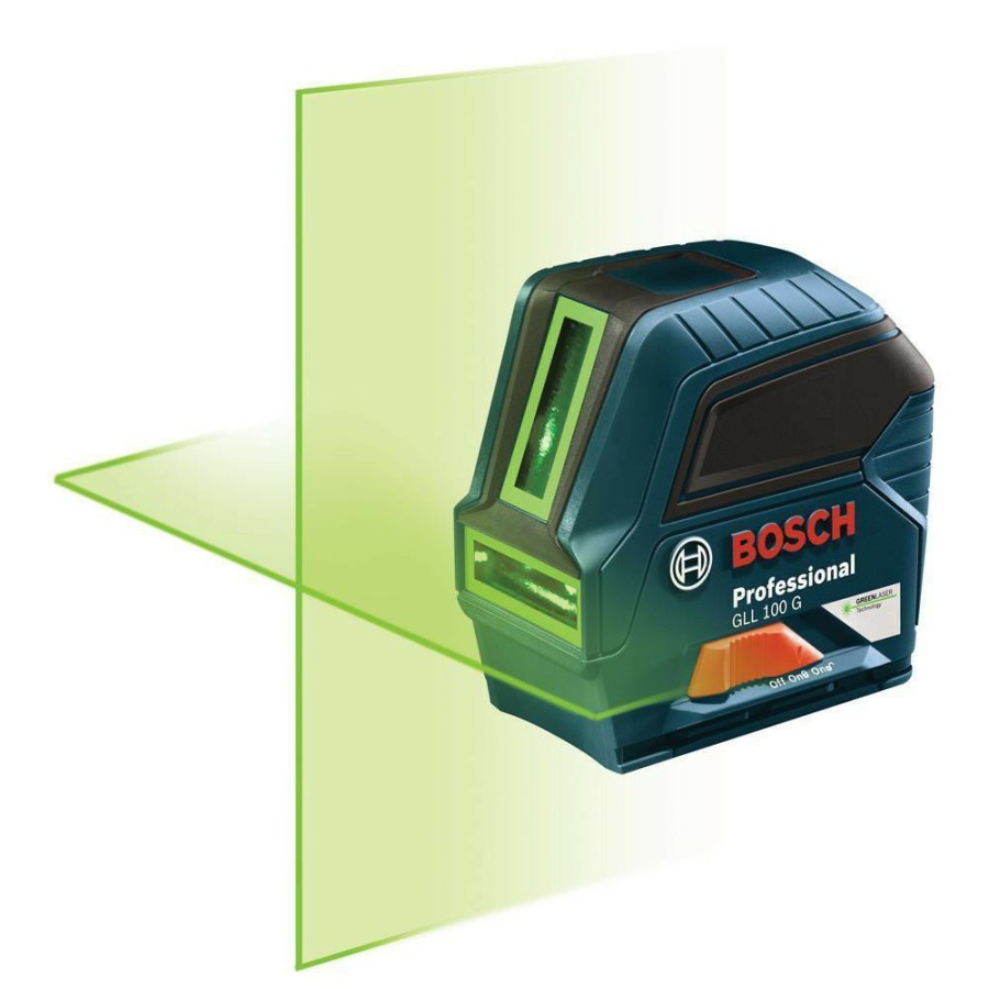 Hand Tools Bosch Rotary Lasers | Factory Reconditioned Bosch Gll100Gx-Rt Green-Beam Self-Leveling Cross-Line Laser