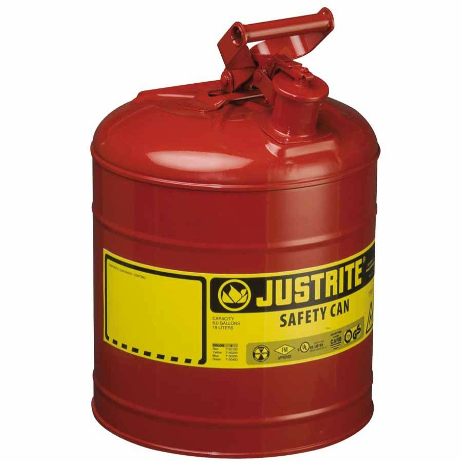 Automotive Justrite | Justrite 7150100 Type I Steel Safety Can For Flammables (5 Gallons)