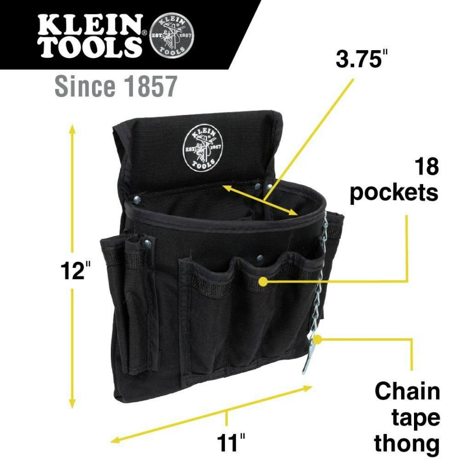 Tool Storage Klein Tools | Klein Tools 5719 Powerline Series Electrician'S 18 Pocket Utility Pouch