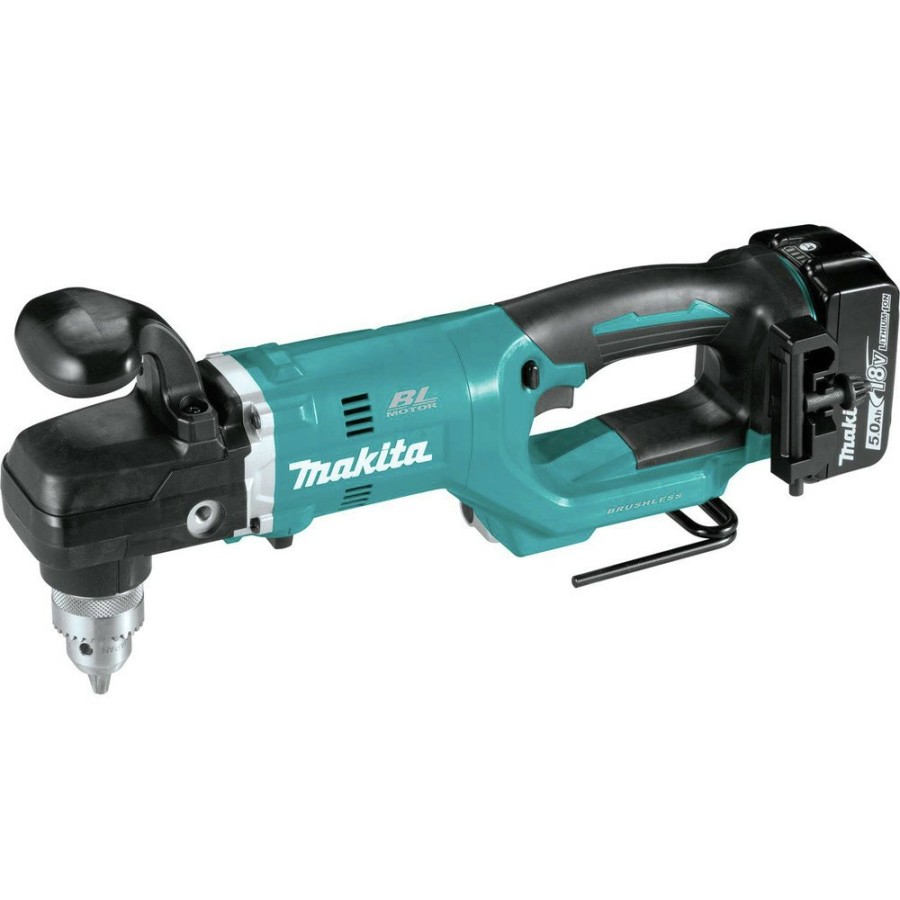 Power Tools Makita Right Angle Drills | Makita Xad05T 18V Lxt Brushless Lithium-Ion 1/2 In. Cordless Right Angle Drill Kit With 2 Batteries (5 Ah)