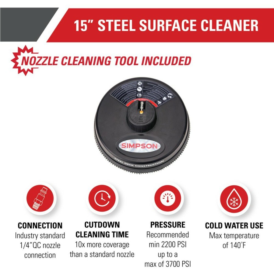 Outdoor Power Tools & Equipment Simpson | Simpson 80165 Surface Cleaner Rated Up To 3,700 Psi