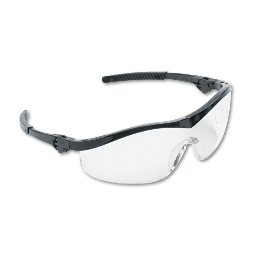 Safety Equipment MCR Safety Safety Glasses | Mcr Safety St110 Storm Black Nylon Frame Wraparound Safety Glasses - Clear Lens (12/Box)