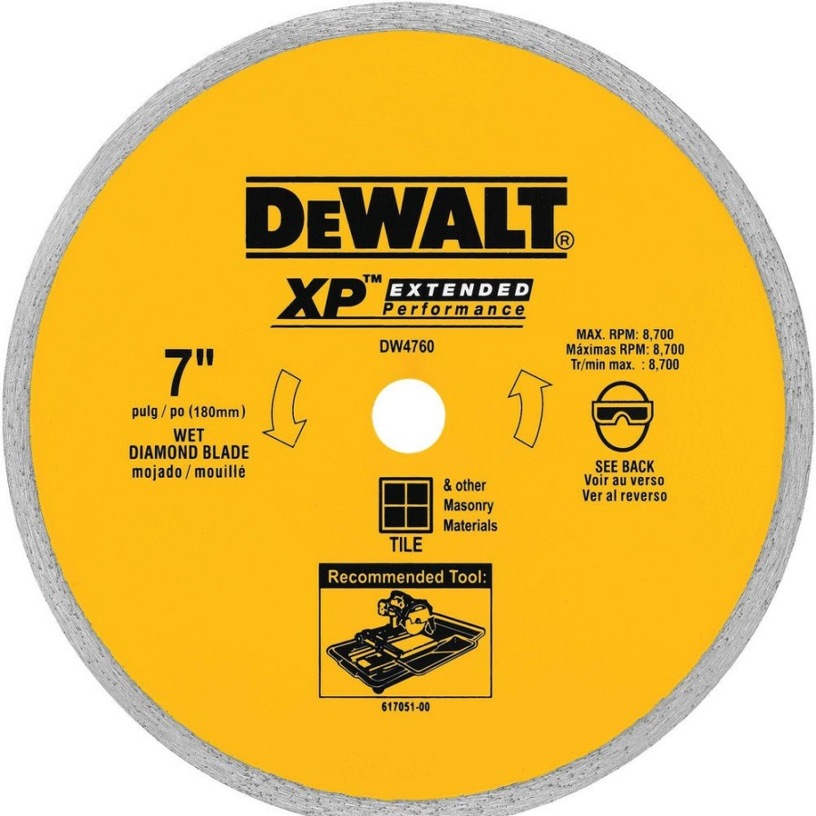 Power Tool Accessories Dewalt Circular Saw Blades | Dewalt Dw4760 7 In. Ceramic Tile Blade Wet