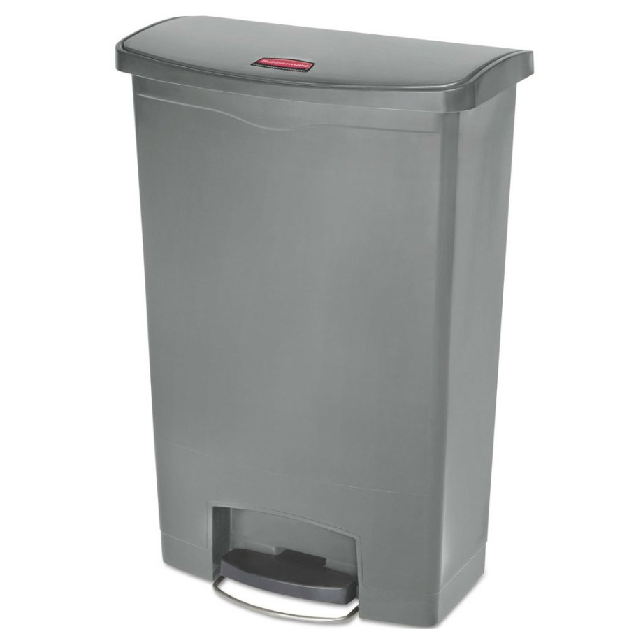 Facility Maintenance & Supplies Rubbermaid Commercial | Rubbermaid Commercial 1883606 Streamline 24-Gallon Front Step Style Resin Step-On Container - Gray