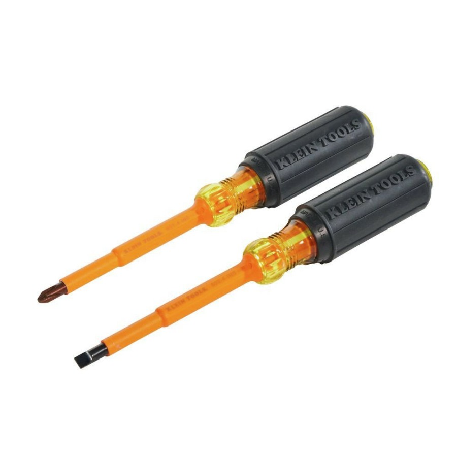 Hand Tools Klein Tools | Klein Tools 33532-Ins 2-Piece Insulated 4 In. Phillips/ Slotted Screwdriver Set