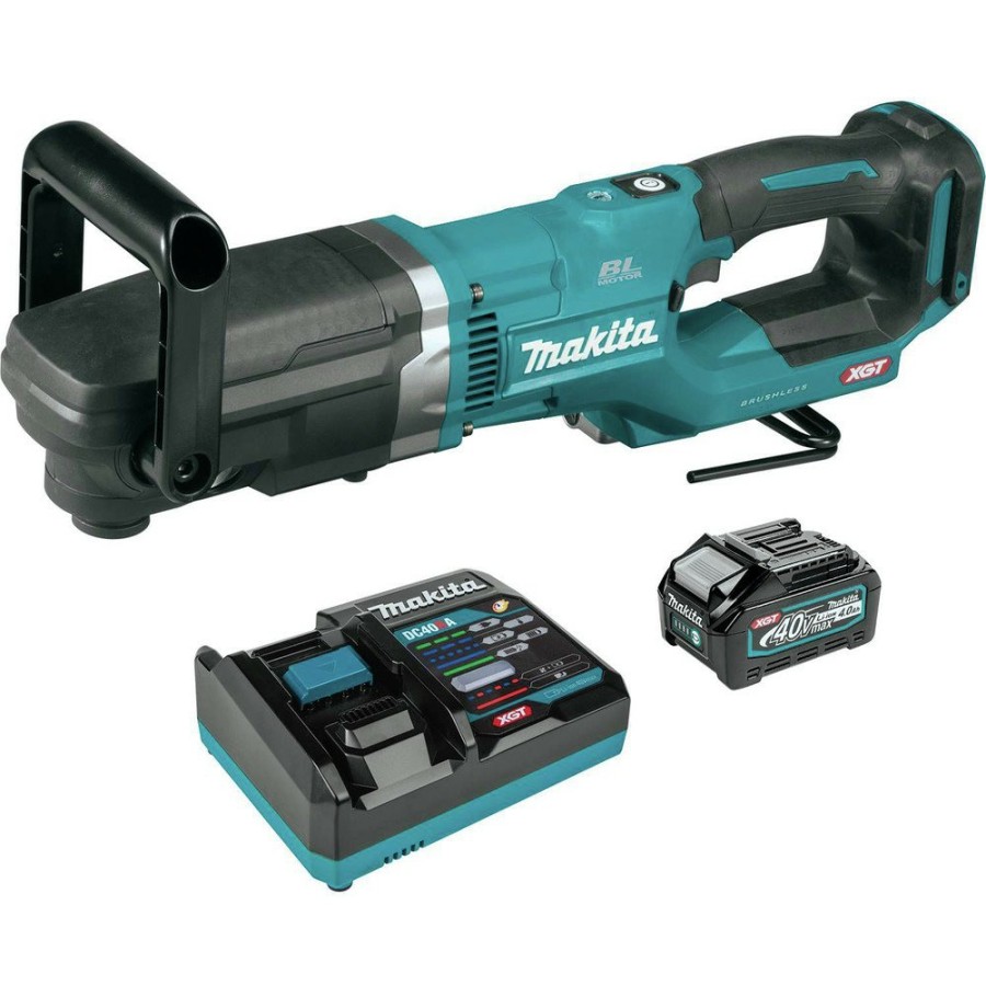 Power Tools Makita Right Angle Drills | Makita Gad02M1 40V Max Xgt Brushless Lithium-Ion 7/16 In. Cordless Hex Right Angle Drill Kit (4 Ah)