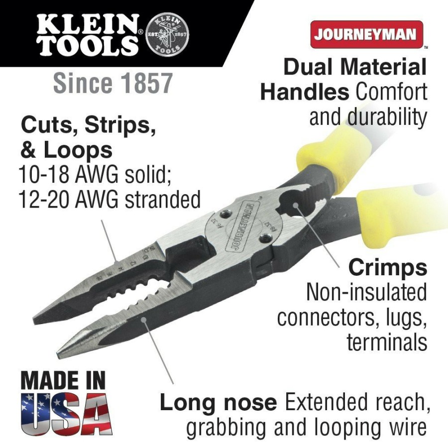 Hand Tools Klein Tools | Klein Tools J207-8Cr All-Purpose Pliers With Crimper