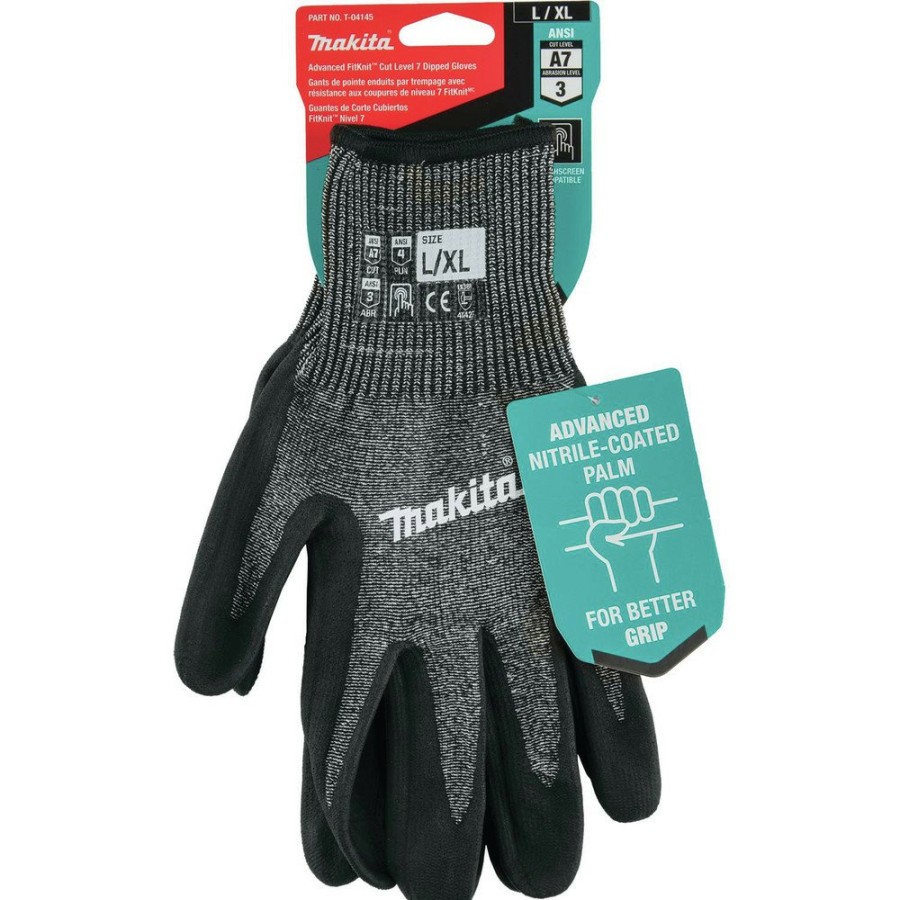 Safety Equipment Makita | Makita T-04145 Cut Level 7 Advanced Fitknit Nitrile Coated Dipped Gloves - Large/Extra-Large