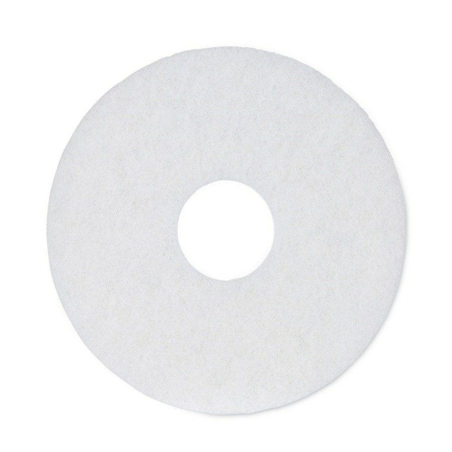 Facility Maintenance & Supplies Boardwalk Cleaning Tools | Boardwalk Bwk4012Whi 12 In. Diameter Polishing Floor Pads - White (5/Carton)