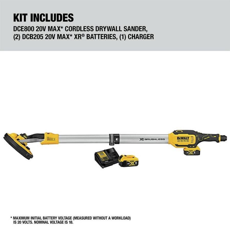 Power Tools Dewalt Drywall Sanders | Dewalt Dce800B 20V Max Brushless Lithium-Ion Cordless Drywall Sander (Tool Only)