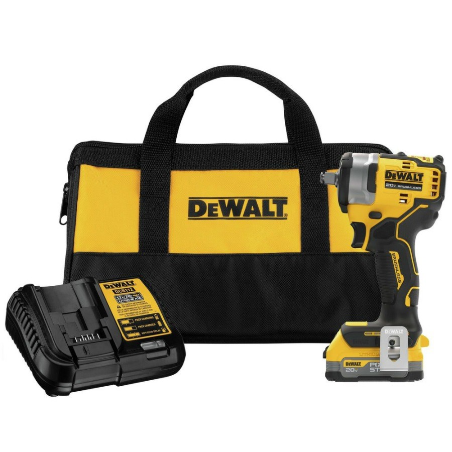 Power Tools Dewalt | Dewalt Dcf911E1 20V Max Brushless Lithium-Ion 1/2 In. Cordless Impact Wrench Kit (1.7 Ah)