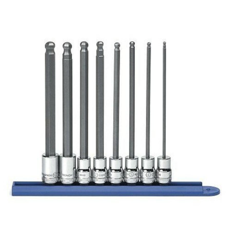 Hand Tools GearWrench Socket Sets | Gearwrench 80573 8-Piece 3/8 In. Drive Metric Long Ball Hex Bit Socket Set