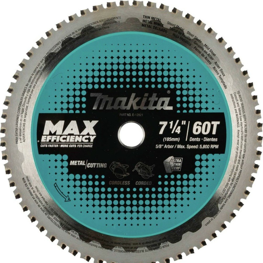 Power Tool Accessories Makita Circular Saw Blades | Makita E-12821 7-1/4 In. 60T Carbide-Tipped Max Efficiency Saw Blade