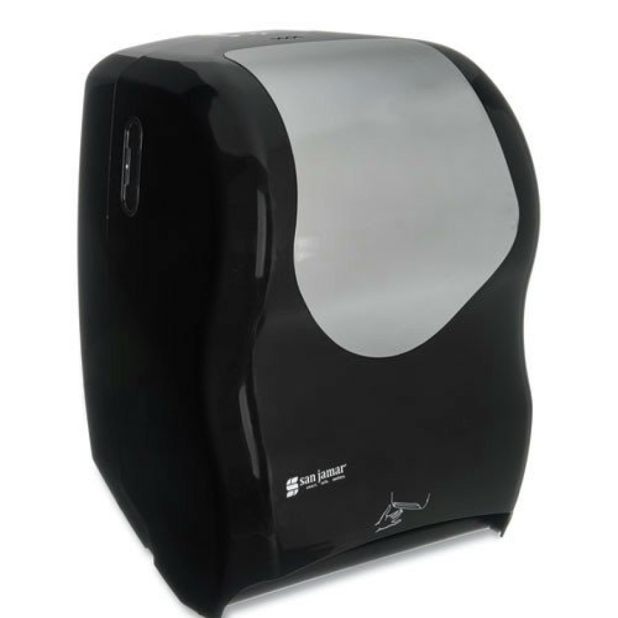 Facility Maintenance & Supplies San Jamar | San Jamar T1470Bkss 16.5 In. X 9.75 In. X 12 In. Smart System With Iq Sensor Towel Dispenser - Black/Silver