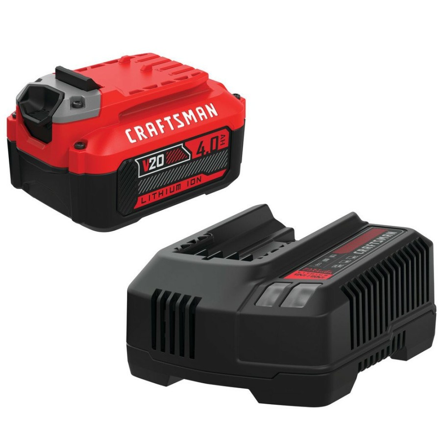 Batteries & Chargers Craftsman | Craftsman Cmcb204-Ck 20V Max 4 Ah Lithium-Ion Battery And Charger Kit