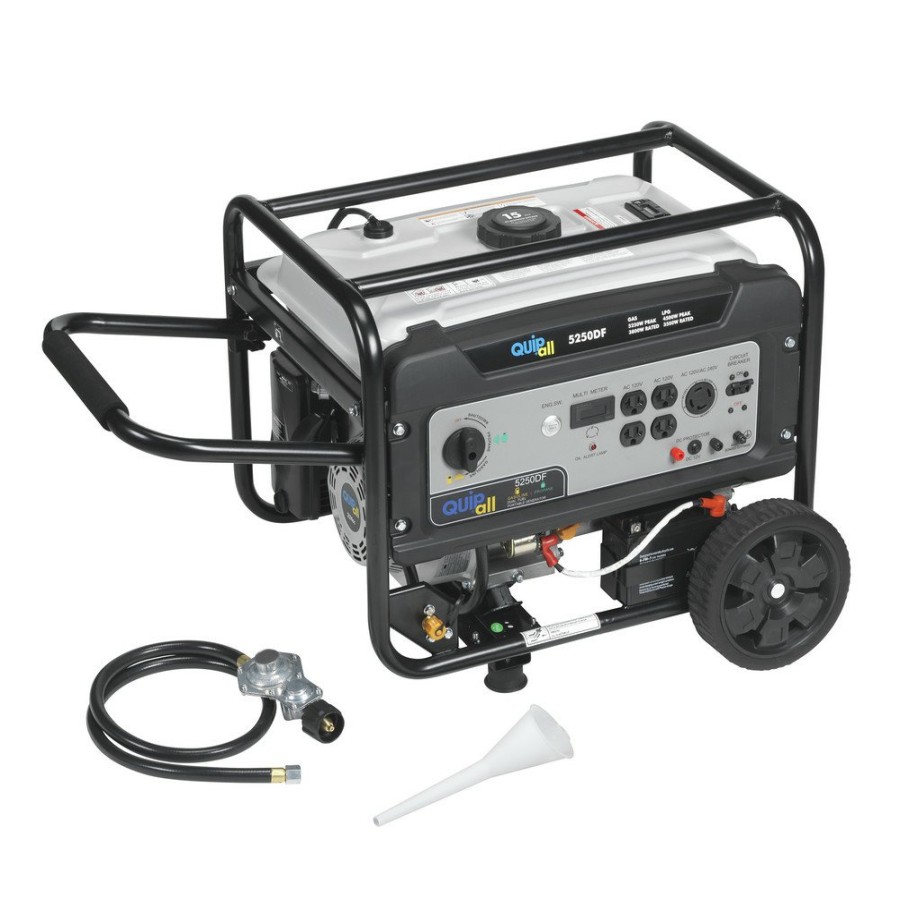 Power Generators Quipall | Quipall 5250Df Dual Fuel Gas Portable Generator With Electric Start