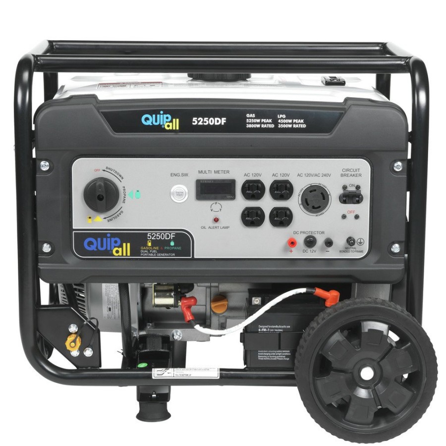 Power Generators Quipall | Quipall 5250Df Dual Fuel Gas Portable Generator With Electric Start