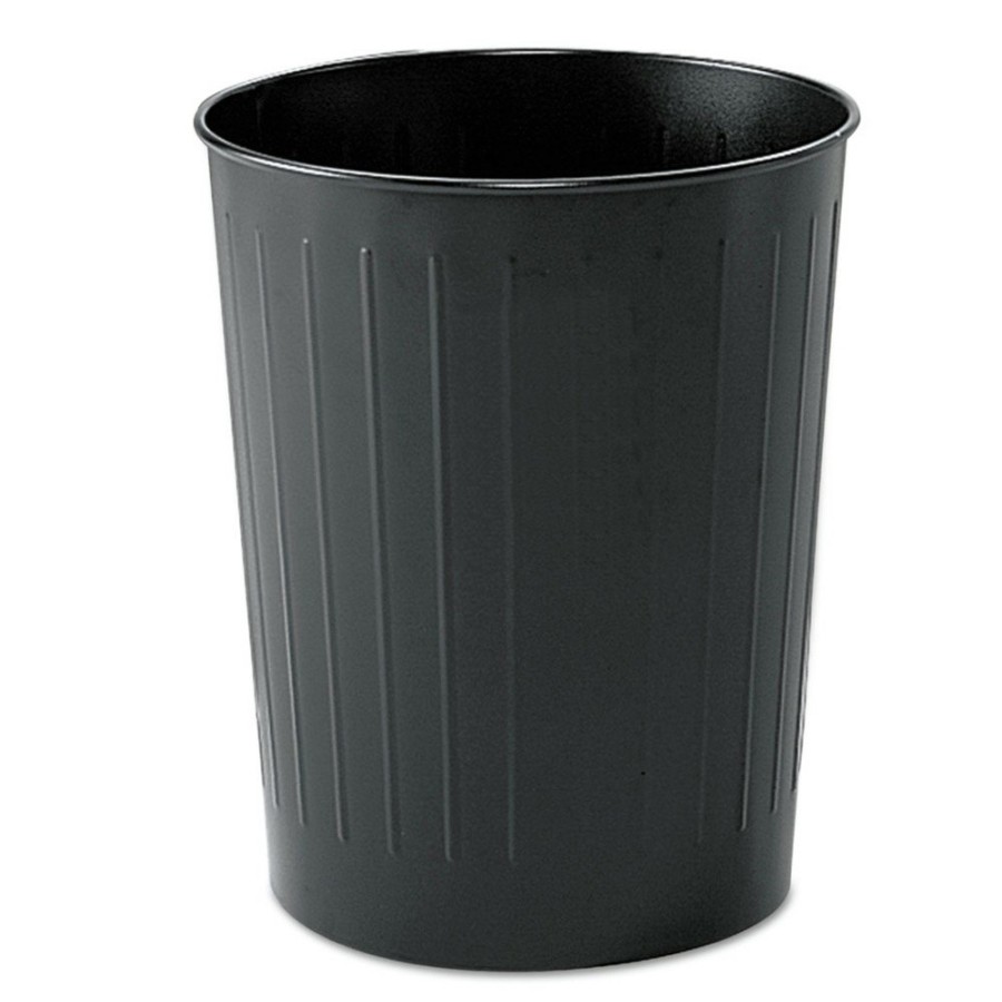 Facility Maintenance & Supplies Safco | Safco 9604Bl 6-Gallon Round Steel Wastebaskets - Black