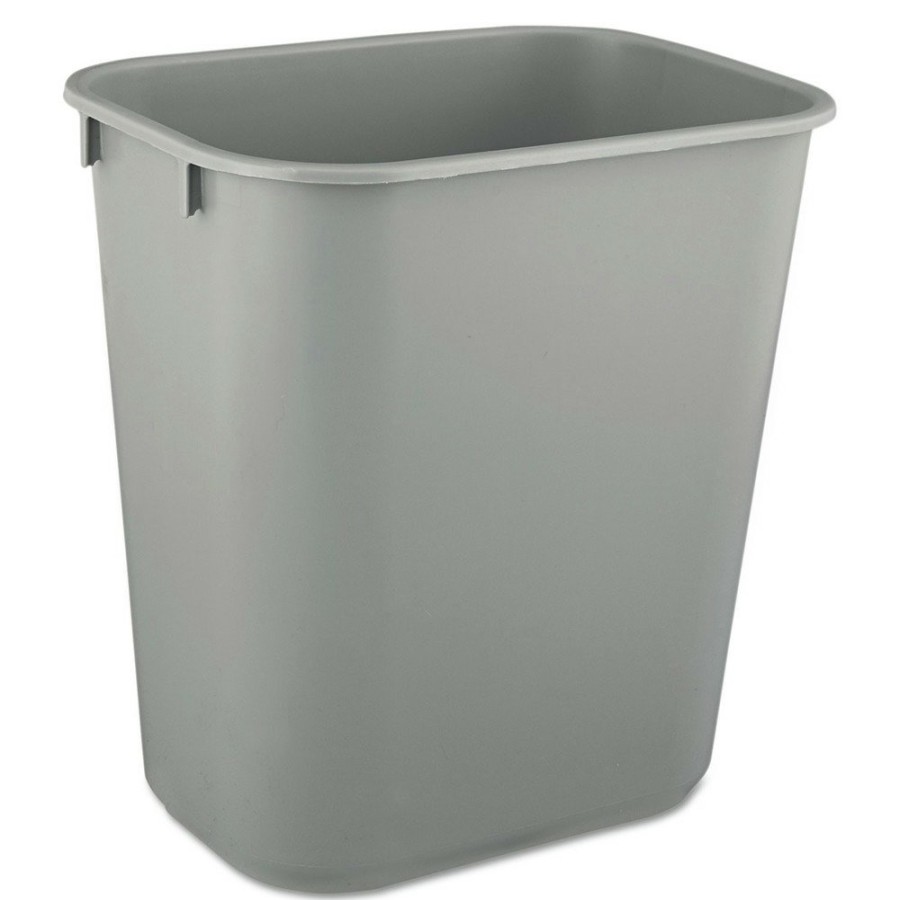 Facility Maintenance & Supplies Rubbermaid Commercial | Rubbermaid Commercial Fg295500Gray 3.5-Gallon Rectangular Deskside Plastic Wastebasket - Gray