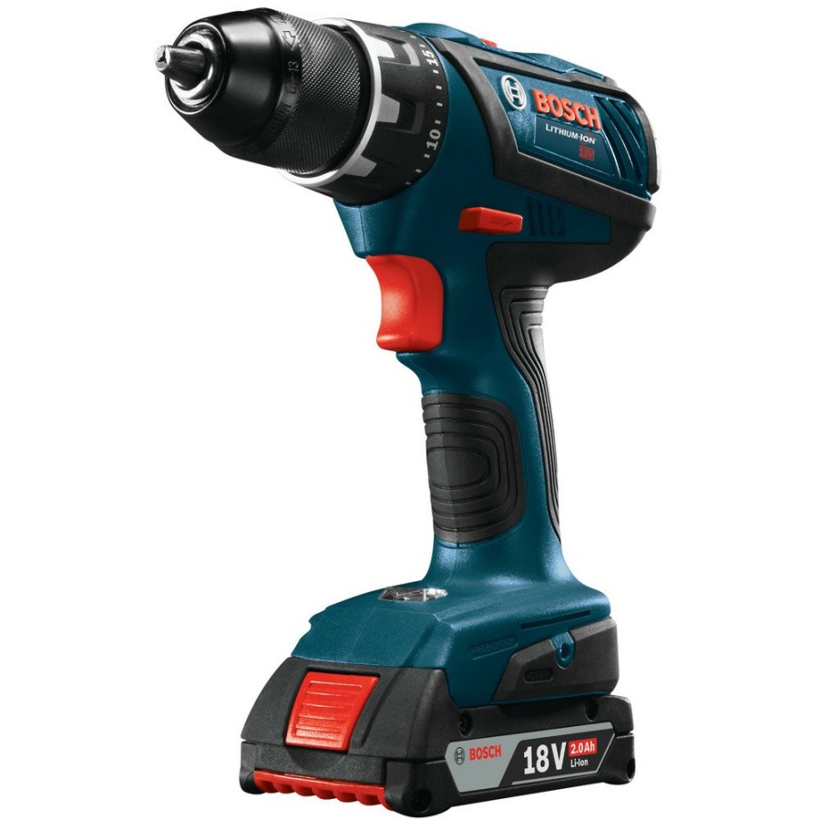 Power Tools Bosch Drill Drivers | Factory Reconditioned Bosch Dds181A-02-Rt 18V Lithium-Ion Compact Tough 1/2 In. Cordless Drill Driver Kit (2 Ah)