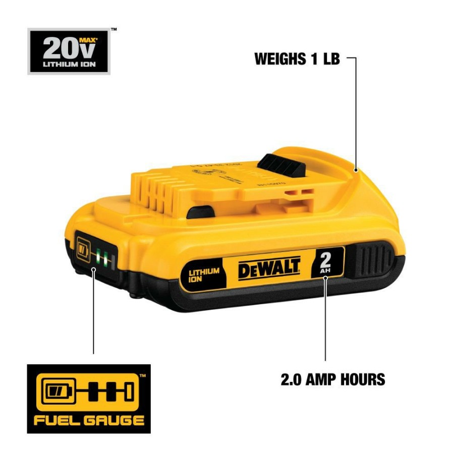 Batteries & Chargers Dewalt | Dewalt Dcb203 (1) 20V Max 2 Ah Lithium-Ion Compact Battery