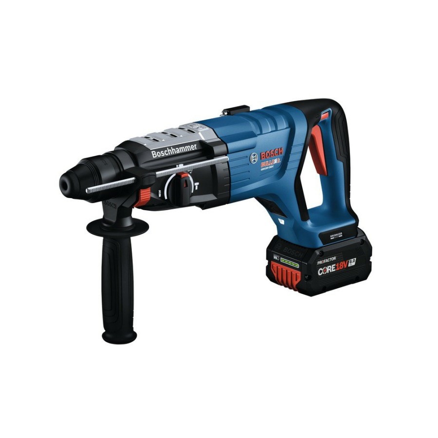 Power Tools Bosch Rotary Hammers | Bosch Gbh18V-28Dck24 18V Brushless Lithium-Ion Connected-Ready Sds-Plus Bulldog 1-1/8 In. Cordless Rotary Hammer Kit With 2 Batteries (8 Ah)