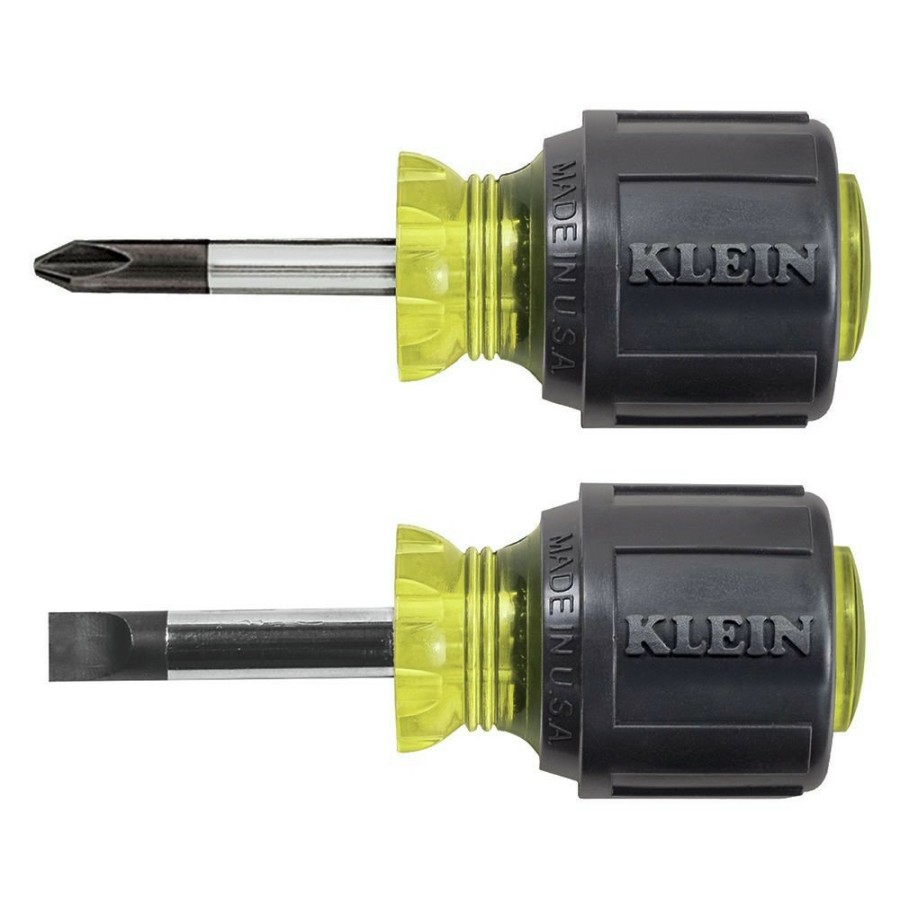 Hand Tools Klein Tools | Klein Tools 85071 2-Piece Stubby Slotted And Phillips Screwdriver Set