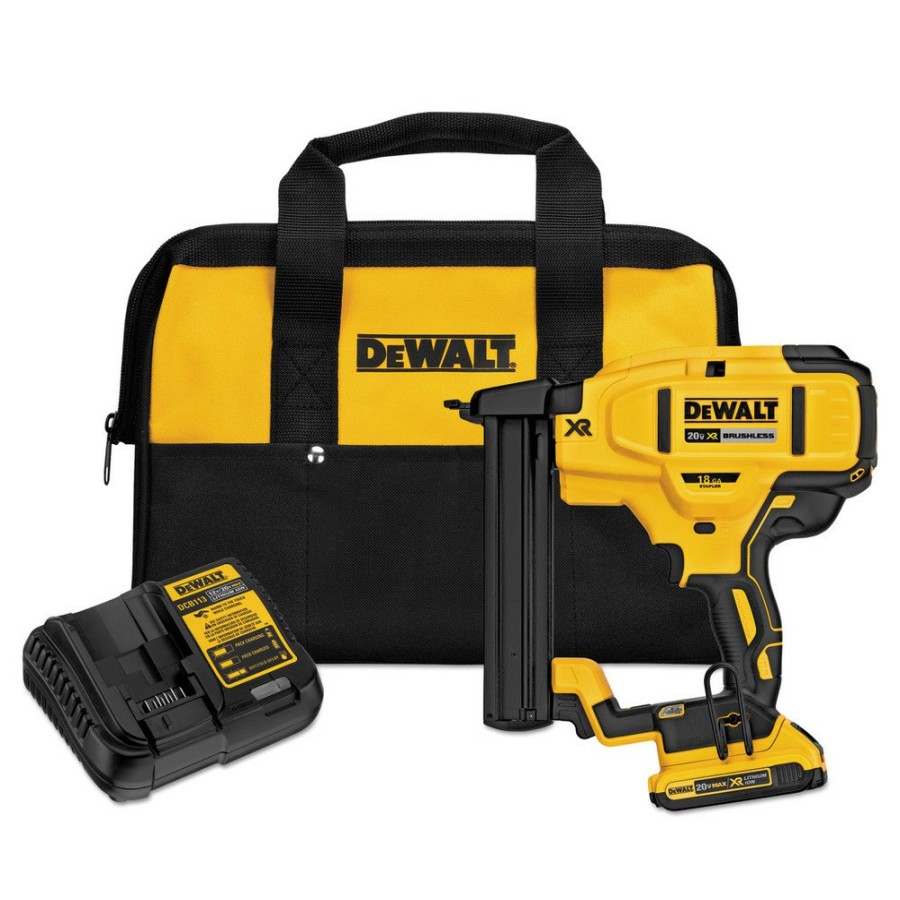 Power Tools Dewalt Staplers | Dewalt Dcn681D1 20V Max Cordless Lithium-Ion 18 Gauge Narrow Crown Stapler Kit