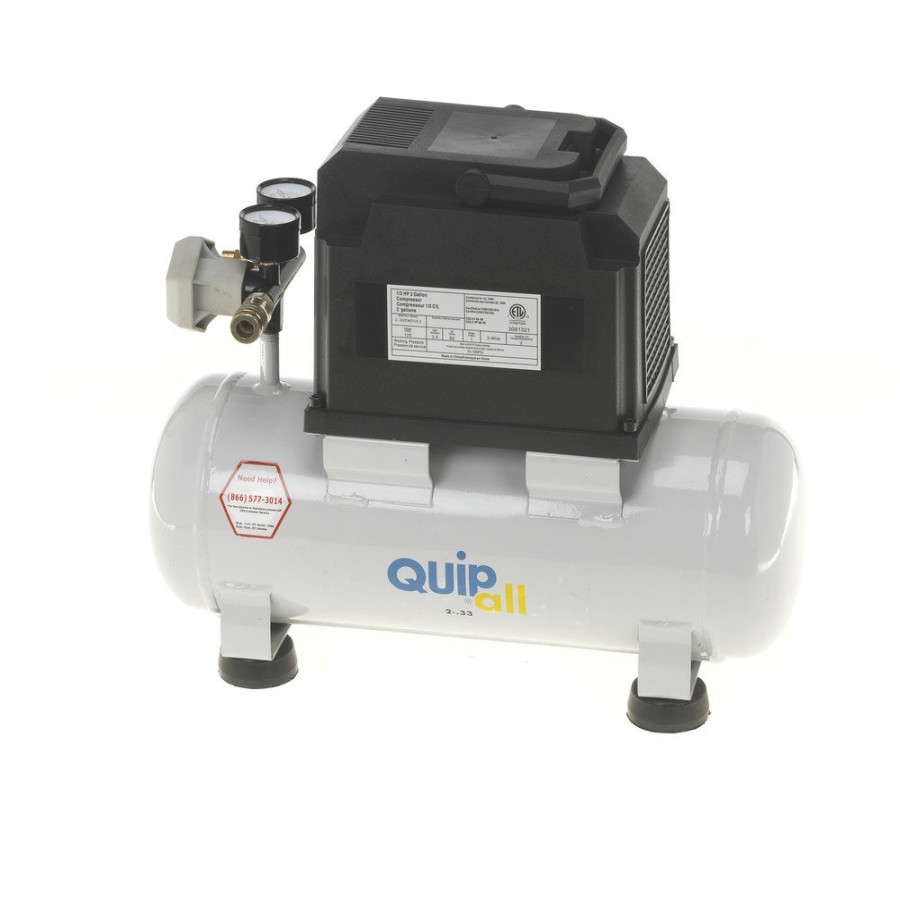 Air Tools And Equipment Quipall Portable Air Compressors | Quipall 2-.33 1/3 Hp 2 Gallon Oil-Free Hotdog Air Compressor