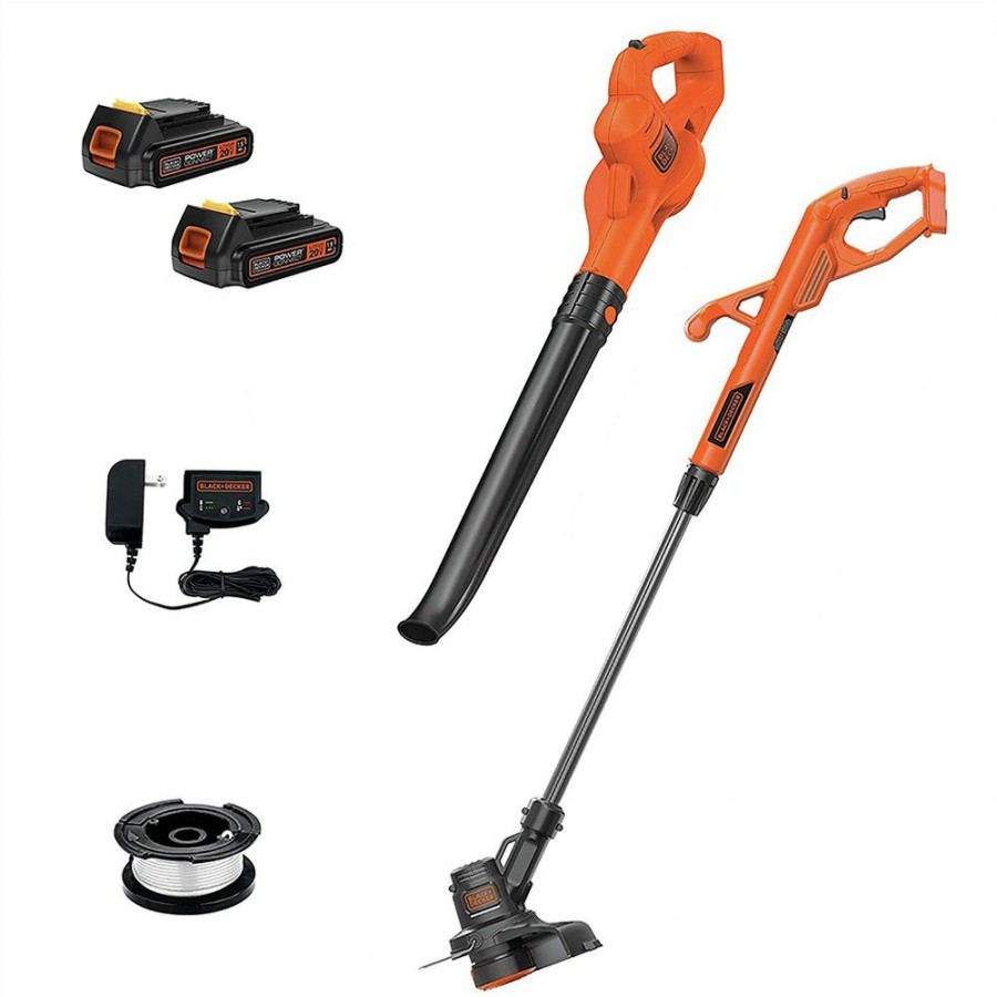 Outdoor Power Tools & Equipment Black & Decker | Black & Decker Lcc222 20V Max Lithium-Ion Cordless String Trimmer And Sweeper Combo Kit With (2) Batteries (1.5 Ah)