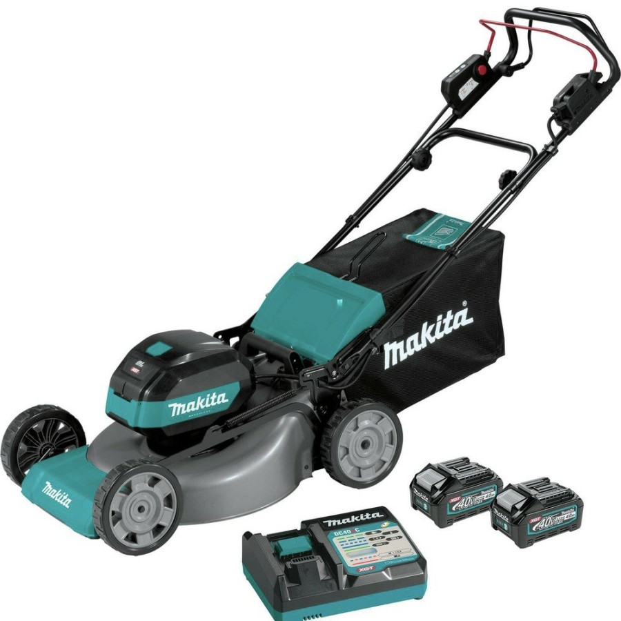 Outdoor Power Tools & Equipment Makita | Makita Gml01Sm 40V Max Xgt Brushless Lithium-Ion 21 In. Cordless Self-Propelled Commercial Lawn Mower Kit With 2 Batteries (4 Ah)