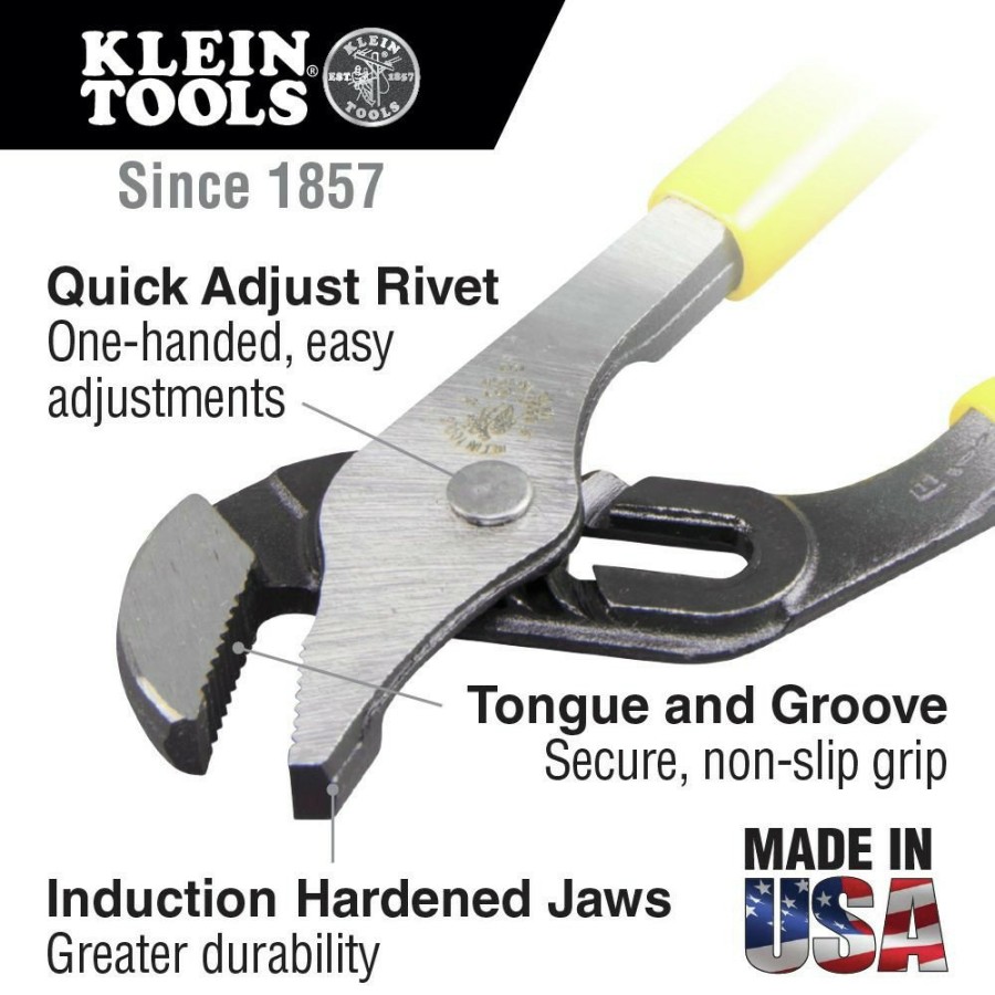 Hand Tools Klein Tools | Klein Tools D502-6 6 In. Pump Pliers - Yellow