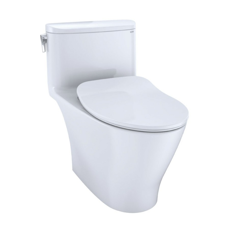 Bath TOTO | Toto Ms642234Cufg#01 Nexus 1G 1-Piece Elongated 1.0 Gpf Universal Height Toilet With Cefiontect & Ss234 Softclose Seat, Washletplus Ready (Cotton White)