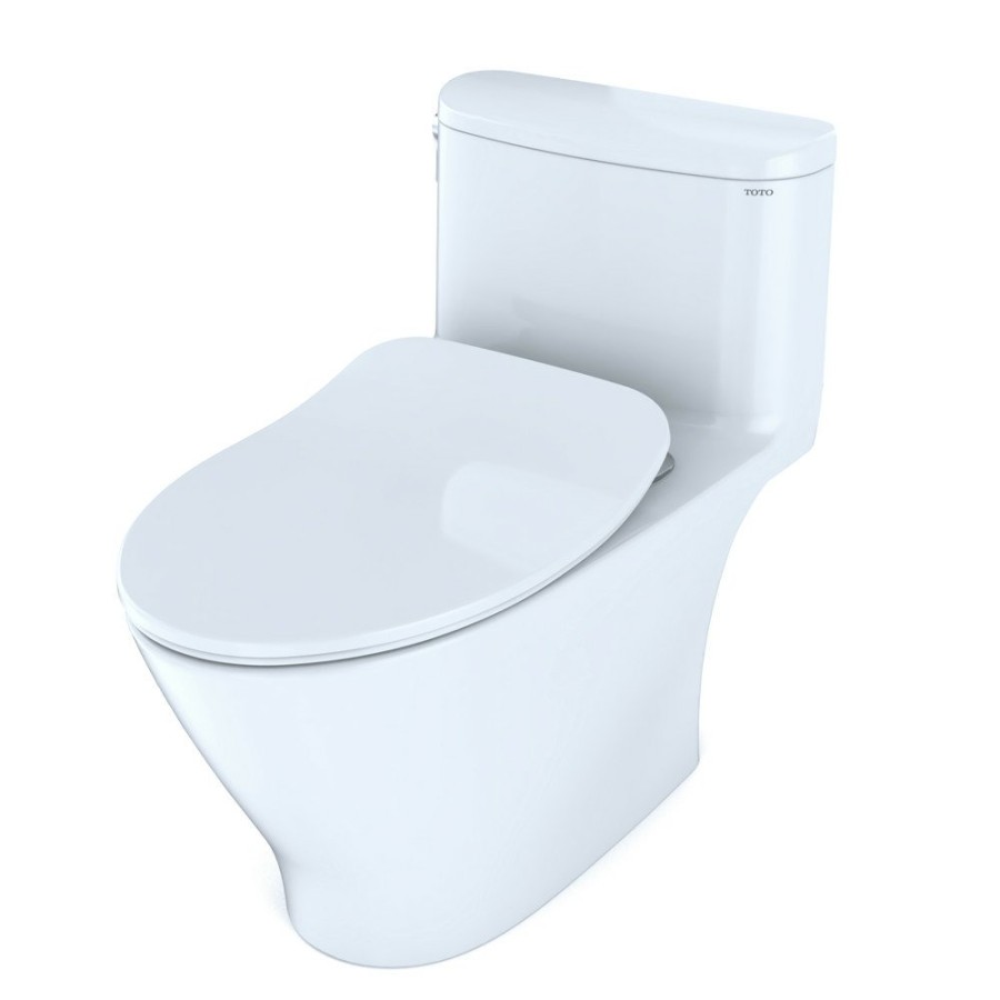 Bath TOTO | Toto Ms642234Cufg#01 Nexus 1G 1-Piece Elongated 1.0 Gpf Universal Height Toilet With Cefiontect & Ss234 Softclose Seat, Washletplus Ready (Cotton White)