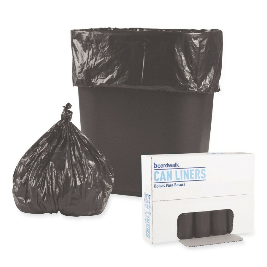 Facility Maintenance & Supplies Boardwalk | Boardwalk H3417Rkkr01 17 In. X 17 In. 4 Gal. 0.35 Mil Low-Density Waste Can Liners - Black (1000/Carton)